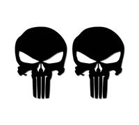 2X ADHESIVO STICKER EL CASTIGADOR LOGO PEGATINA 10 X 15 CM PARA COCHE LUNETA TRASERA ADHESIVA VINILO (Negro)