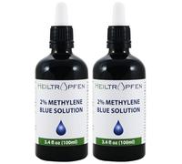 2x Alta concentración 2% Solución de azul de metileno - 100 ml | Ultraalta pureza | USP Ingredientes de calidad farmacéutica - Probado por terceros | sin formaldehído | Conjunto de dos | Heiltropfen®