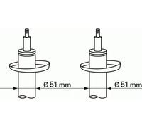 2x Amortiguadores SACHS I+D para PEUGEOT 207, 207 CC