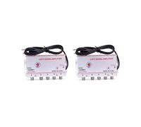 2X Amplificador Divisor de TV por Cable de 20 DB, Amplificador de Señal de Antena de TV Digital para Equipos de TV Domésticos de 45 MHz A 860 MHz,1