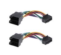 2X ArnéS de Radio EstéReo de Coche de 16 Pines ISO para Radio una ISO Radio Plug Adaptador AutomáTico Conector de ArnéS de Cableado