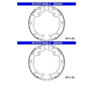 2x ATE 03.0137-0442.2 Zapatas Freno Estacionamiento Trasero para Honda Cr-V II