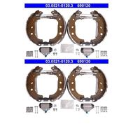 2x ATE 03.0521-0120.3 Juego de Zapatas Trasero para Citroën Nemo Peugeot Fiat