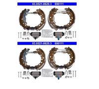 2x ATE 03.0521-0620.3 Juego de Zapatas Trasero para Fiat Panda Lancia Ypsilon