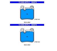 2x ATE 13.0460-4070.2 Juego Pastillas de Freno de Disco Trasero para Porsche 911