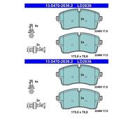 2x ATE 13.0470-2636.2 Juego Pastillas de Freno de Disco Delant. para Jaguar País