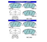2x ATE 13.0470-5777.2 Juego Pastillas de Freno de Disco Delant. para Kia Hyundai