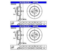 2x ATE 24.0109-0156.1 Disco 294mm para Toyota Yaris P9 Aston Martin Cygnet"