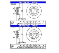2X ATE 24.0110-0192.1 Disco De Freno Para Suzuki Samurai Cerrado SJ 410 SJ 413
