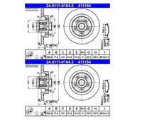 2x ATE 24.0111-0184.2 Disco De Freno 290 Mm Para Renault Grand Scénic III JZ0/1