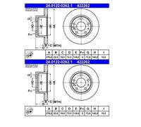 2x ATE 24.0122-0262.1 Disco De Freno 276 Mm Para Iveco Daily III
