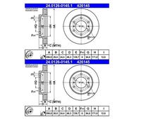 2x ATE 24.0126-0145.1 Disco De Freno 290 Mm Para Mitsubishi Pajero II Pajero III