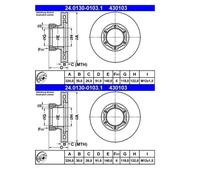 2X ATE 24.0130-0103.1 Disco De Freno Para Mercedes-Benz B670 B667 B668 B670