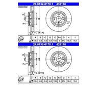 2x ATE 24.0132-0178.1 Disco De Freno Para Mercedes-Benz W166 C292