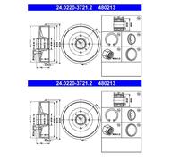 ATE 24.0220-3721.2 Tambor De Freno Trasero Para Renault Clio II Dacia Logan