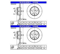 Disco de freno ATE Power Disc 24.0310-0250.1, 1 Pieza