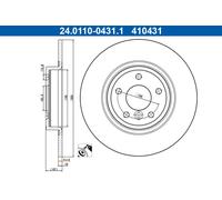 2x ATE Disco De Freno Sólido Ø300mm Para Jaguar XE JA_ X760 XF X260