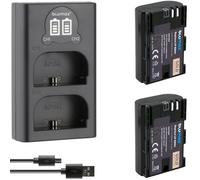 2X Batería Blumax Gold Compatible con Canon LP-E6NH (2250mAh) con Infochip - Sensor NTC y Carcasa V1 + Cargador Doble Delgado - Compatible con Canon EOS-R RA R6 R5 R5c R7