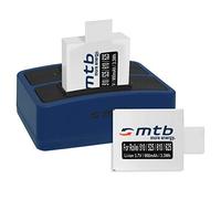 2X Batería + Cargador Doble (USB) para Rollei Actioncam AC 372, 510, 525, 610, 625 - Contiene Cable Micro USB