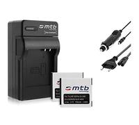 2X Batería + Cargador (Enchufe, Coche) Compatible con Fuji NP-50 / Finepix F50fd F60fd... XP100 XP150.../ Compatible con Ricoh WG-M2... - Ver descripción!