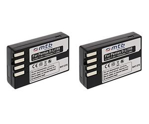 2X Batería D-Li109 para Pentax K-30, K-50, K-70, K-500, K-r, K-S1, K-S2