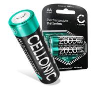 2X Batería de Repuesto subtel Compatible con Casio FX-82MS, FX-82SX Plus, HR-200RCE Battery 2X 2600mAh AA Pila Recargable