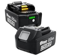 2X Batería Repuesto 8Ah para batería Makita 18V - 8000mAh Li-Ion Original Compatible con BL1860B BL1840 BL1830 BL1815 BL1835 BL1850B BL1845 194205-3 LXT-400 con batería LED para Herramientas
