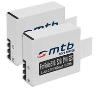 2X Baterías Compatible con Rollei Actioncam AC 510, 525, 610, 625 [900 mAh / 3.7V / Li-Ion]