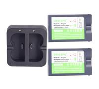 2X Baterías de Repuesto de 3.65V 6040mAh con estación de Carga para Anillo, batería de Repuesto de 6040 mAh Compatible con Ring 2 3 4/Peephoie CAM/Spotlight CAM/Stick up/Spotlight CAM Solar/Video
