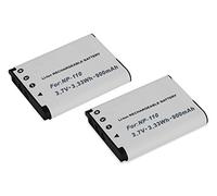 2X Baterías NP-110 para Casio Exilim EX-Z2000, EX-Z2300, EX-Z3000, EX-ZR10, EX-ZR15, EX-ZR20