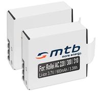 2X Baterías para Rollei Actioncam 220, 300, 300 Plus, 310, 330, 415