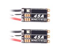 2X BLHeli S 2-6S Lipo 45A ESC Sin Escobillas LED RGB Programable Incorporado D-Shot 150/300/600 ONESHOT125 para Piezas de Drones RC FPV