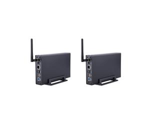 2X Blueendless BS-U35WF 300Mbps USB 3.0 Wi-Fi Streaming Server 3.5 Inch External Hard Drive HDD Enclosure US Plug
