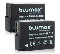 2X Blumax batería Compatible con Panasonic DMW-BLC12 / DMW-BLC12E 1000mAh Compatible con Lumix DMC: G5 | G6 | GX8 | G70 | G81 | GH2 | FZ200 | FZ300 | FZ1000 | FZ2000 | Leica V-Lux 4
