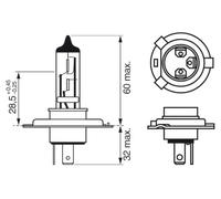 2x Bombilla P43t H4 1 987 301 425 BOSCH para BMW SUZUKI ALFA ROMEO MERCEDES-BENZ
