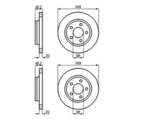 2x Bosch 0 986 478 316 Disco de Freno para Audi A8 4D2 4D8 100 443 444 200