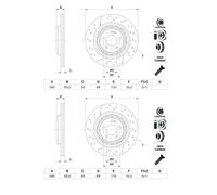 2x Bosch 0 986 479 H40 Disco Freno para Mercedes-Benz C217 A217 V222 W222 X222