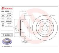2x BREMBO 08.B529.11 Disco de freno Trasero para JEEP CHEROKEE (KK) 316mm