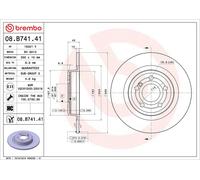 2x BREMBO 08.B741.41 Disco de freno Trasero 300mm
