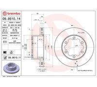 2x BREMBO 09.9510.11 Disco de freno Trasero para VW CRAFTER 30-35 Autobús (2E)