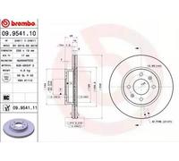 2x BREMBO 09.9541.11 Disco de freno Delantero para HYUNDAI GETZ (TB) 256mm