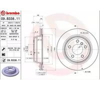 2x BREMBO 09.B338.11 Disco de freno Trasero para BMW 3 Touring (F31) 3 GT (F34)
