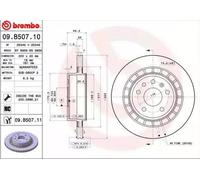 2x BREMBO 09.B507.11 Disco de freno Trasero para SAAB 9-5 (YS3E) 300mm