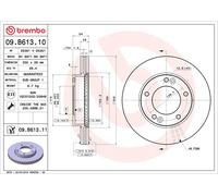 2x BREMBO 09.B613.11 Disco de freno Delantero para KIA SORENTO I (JC) 302mm