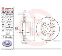 2x BREMBO Disco de freno Delantero para FIAT Scudo (270, 272) 280mm 09.A422.11