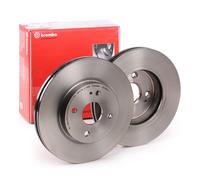 2x BREMBO Disco de freno Delantero para FORD Fiesta Mk6 Sedán 258mm 09.A968.11