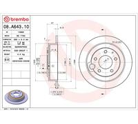 2x BREMBO Disco de freno Trasero para HONDA CIVIC VI Hatchback (EJ, EK) 239mm