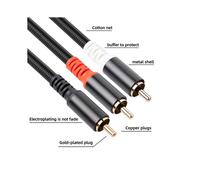 2X Cable Adaptador RCA y Subwoofer y Cable 1X RCA una 2X RAC Cable de Audio 1 Rca una 2 Rca Amplificador de Potencia Cable de Audio, 2 Metros