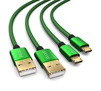 2x cable de carga para mando PS4, cable de 4m para Playstation 4, Sony PS4, PS4 Slim, mandos Microsoft Xbox One, cable de carga micro USB, verde-negro