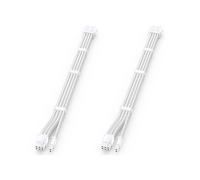 2X Cable de Extensión de Alimentación PCIE GPU VGA de 8 Pines Hembra A Macho de 8 Pines, 6+2 Pines, con Funda Blanca y Peine de Cable Gratuito.